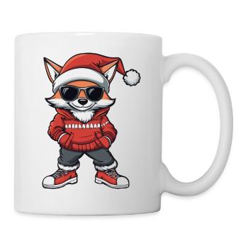 Fuchs Weihnachten Comic Cool - Tasse - Weiß - Rechts