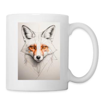 Geometrischer Fuchs - Tasse - Weiß - Rechts