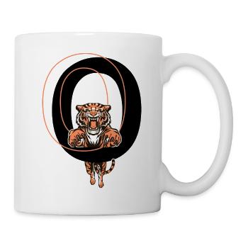 Buchstabe O Tiger - Geschenkidee - Tasse - Weiß - Rechts