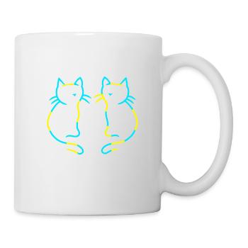 80er 90er Retro Katzen Katze Vintage - Tasse - Weiß - Rechts