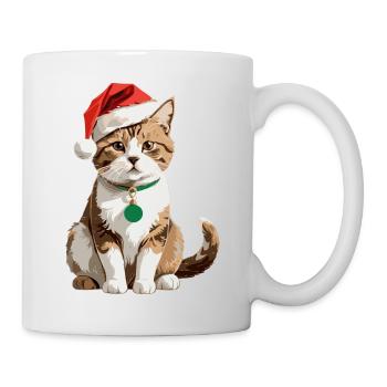 Cute Cat with Santa Hat - Mug - white - Right