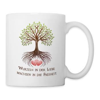Lebensbaum Liebe Als Paargeschenk Vaentinstag - Tasse - Weiß - Rechts