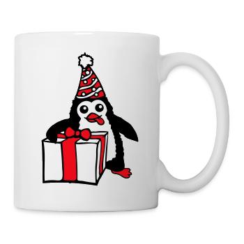 Pingouin Anniversaire Cadeau Fête Célébrer Chapeau Enfant - Mug blanc - blanc - Droite