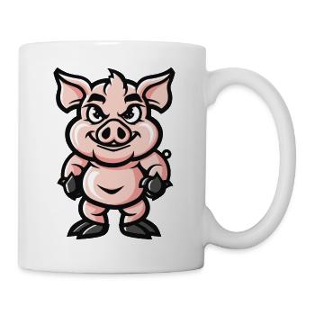 Bande dessinée de cochon - Mug blanc - blanc - Droite