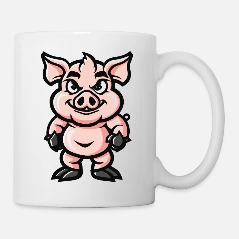 Bande dessinée de cochon - Mug blanc - blanc
