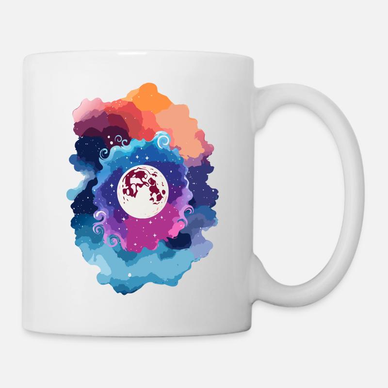 Full Moon Abstract Sky - Mug - white