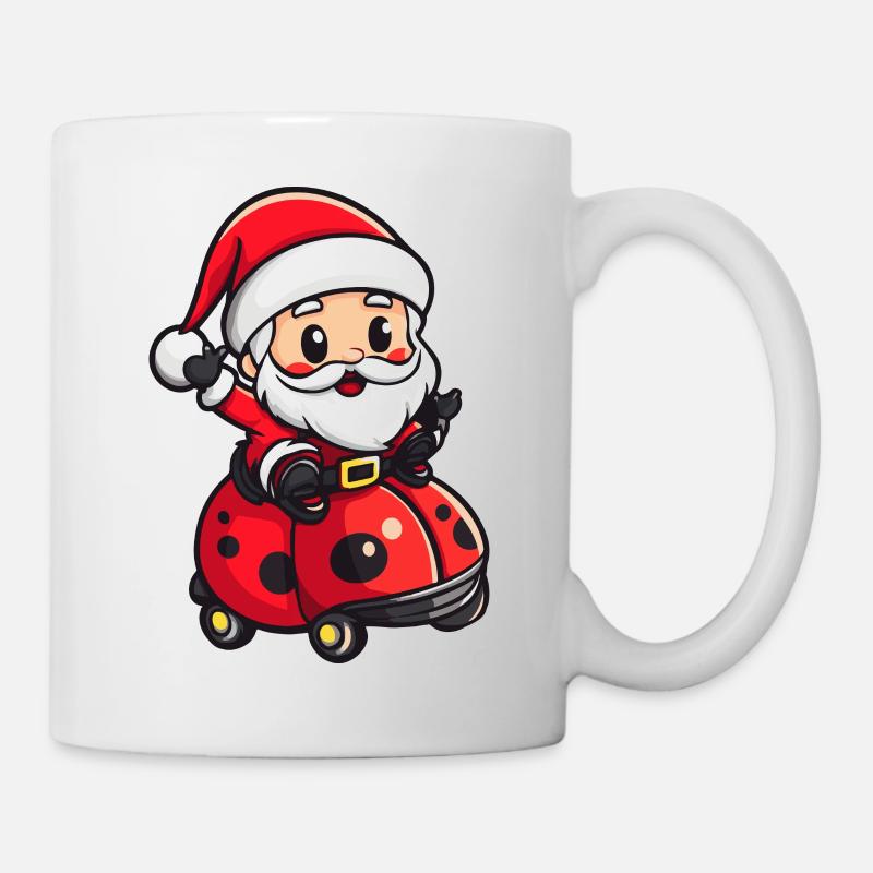 Marienkäfer Weihnachtsmann Cartoon - Tasse - Weiß