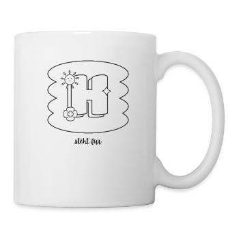 Chemise de coloriage : Lettre H – Concevez votre nom - Mug blanc - blanc - Droite