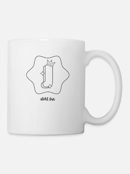 Chemise de coloriage : Lettre J - Concevez votre nom - Mug blanc - blanc