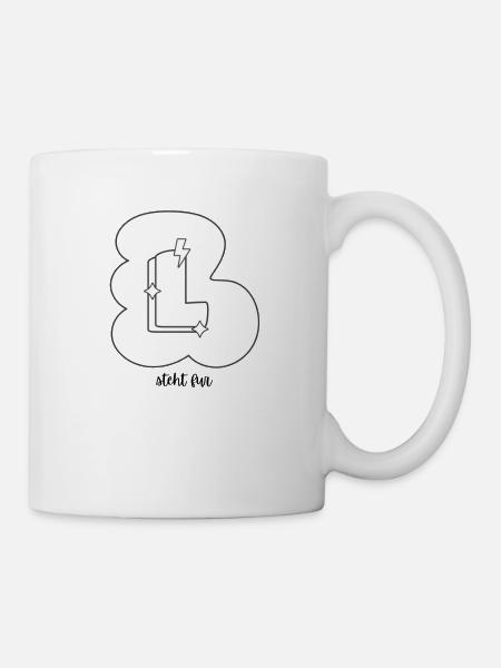 Chemise de coloriage : Lettre L – Concevez votre nom - Mug blanc - blanc