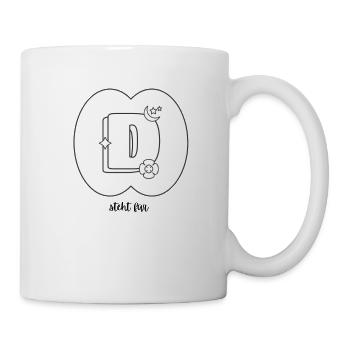 Chemise de coloriage : Lettre D – Concevez votre nom - Mug blanc - blanc - Droite