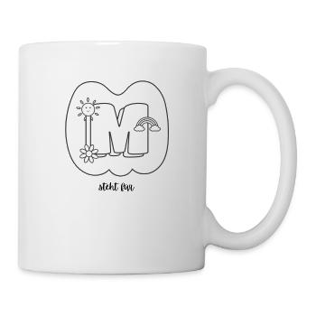 Chemise de coloriage : Lettre M - Concevez votre nom - Mug blanc - blanc - Droite