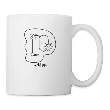 Chemise de coloriage : Lettre P - Concevez votre nom - Mug blanc - blanc - Droite