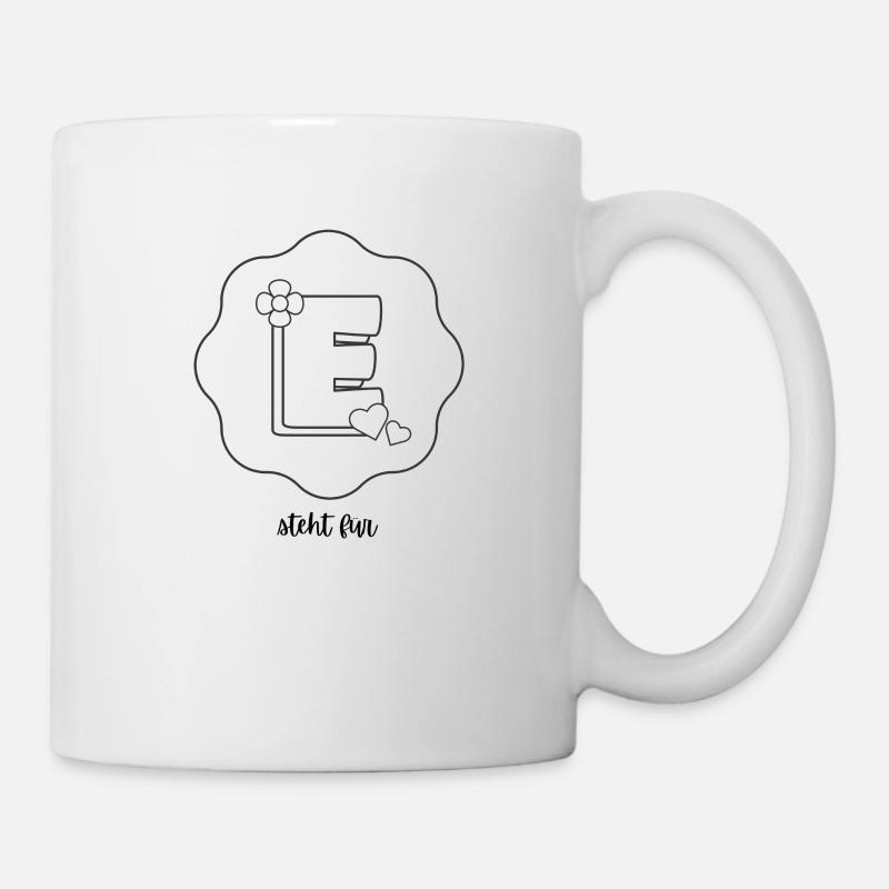 Chemise de coloriage : Lettre E – Concevez votre nom - Mug blanc - blanc