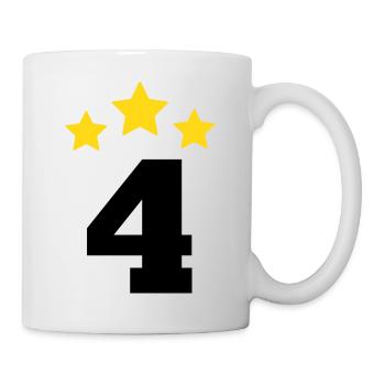 4 Year Star - 4th Anniversary Gift - Mug - white - Right