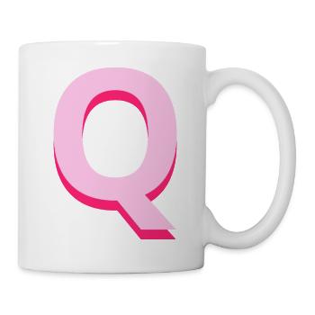 Pop und moderner rosafarbener Q-Buchstabe - Tasse - Weiß - Rechts