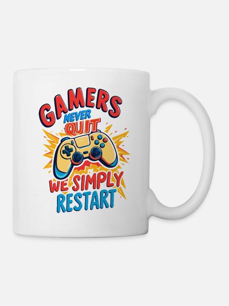 Gamer geben nie auf - Tasse - Weiß