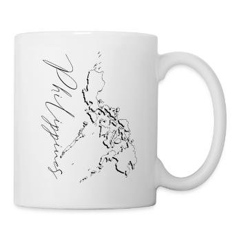 Philippinen Landkarte als Umriss EN - Tasse - Weiß - Rechts