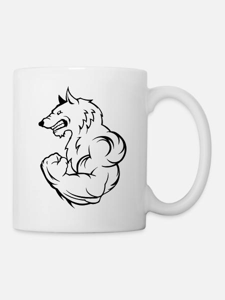 strong wolf - Tasse - Weiß