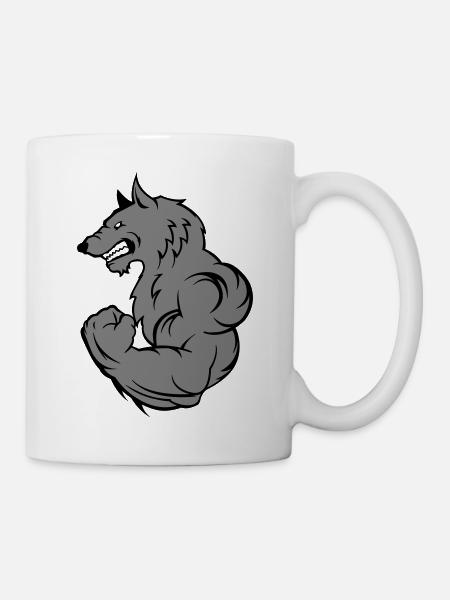 strong wolf - Tasse - Weiß