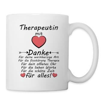 Essstörung Therapeutin Therapie Danke zum Abschied - Tasse - Weiß - Rechts