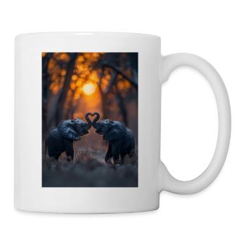Elefanten Liebe - Tasse - Weiß - Rechts