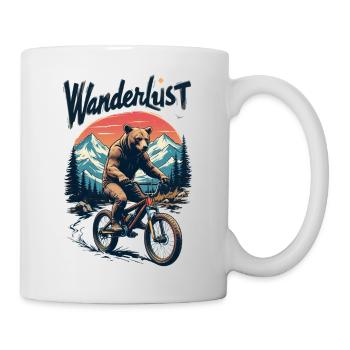 Grizzly on Bike - Wanderlust - Tasse - Weiß - Rechts