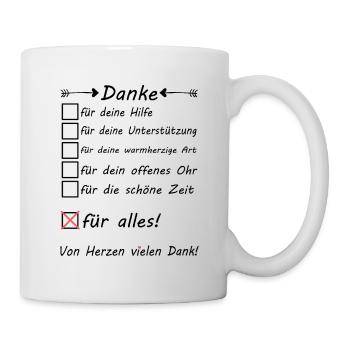 Danke sagen Hilfe und Unterstützung Kollege - Tasse - Weiß - Rechts