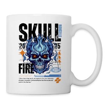 Crâne Bleu Noir - Mug blanc - blanc - Droite