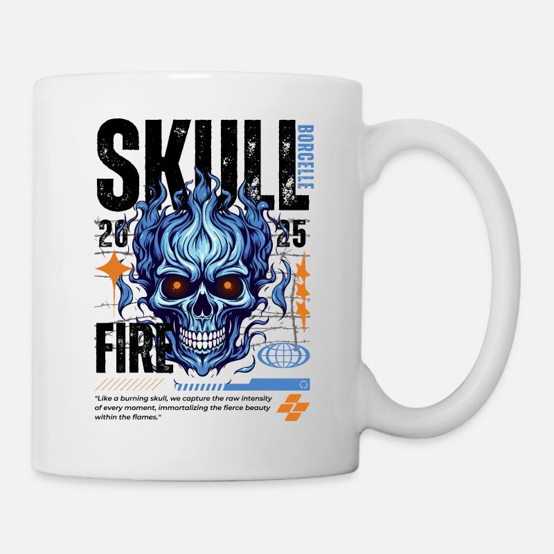 Crâne Bleu Noir - Mug blanc - blanc