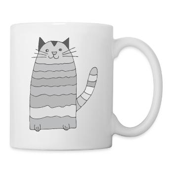 Cat Ringed Grayscale - Mug - white - Right