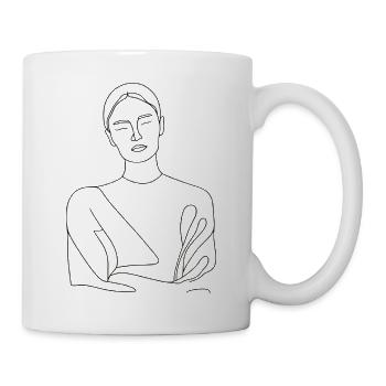 Lineart Frau - Tasse - Weiß - Rechts