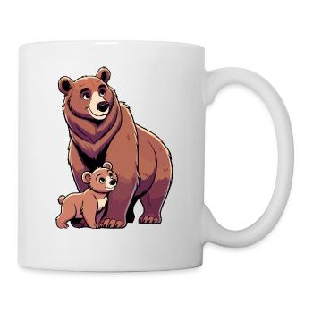 Brown bear mother and child - Mug - white - Right