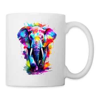 Éléphant peint - Mug blanc - blanc - Droite