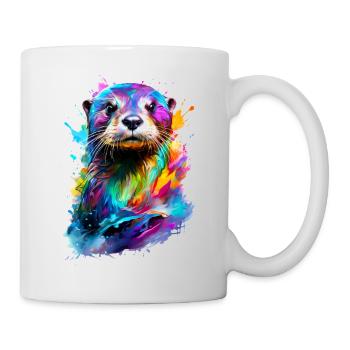 Bemalter Otter - Tasse - Weiß - Rechts