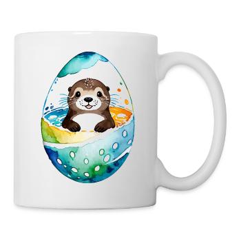Otter Ostern Wasserfarben - Tasse - Weiß - Rechts
