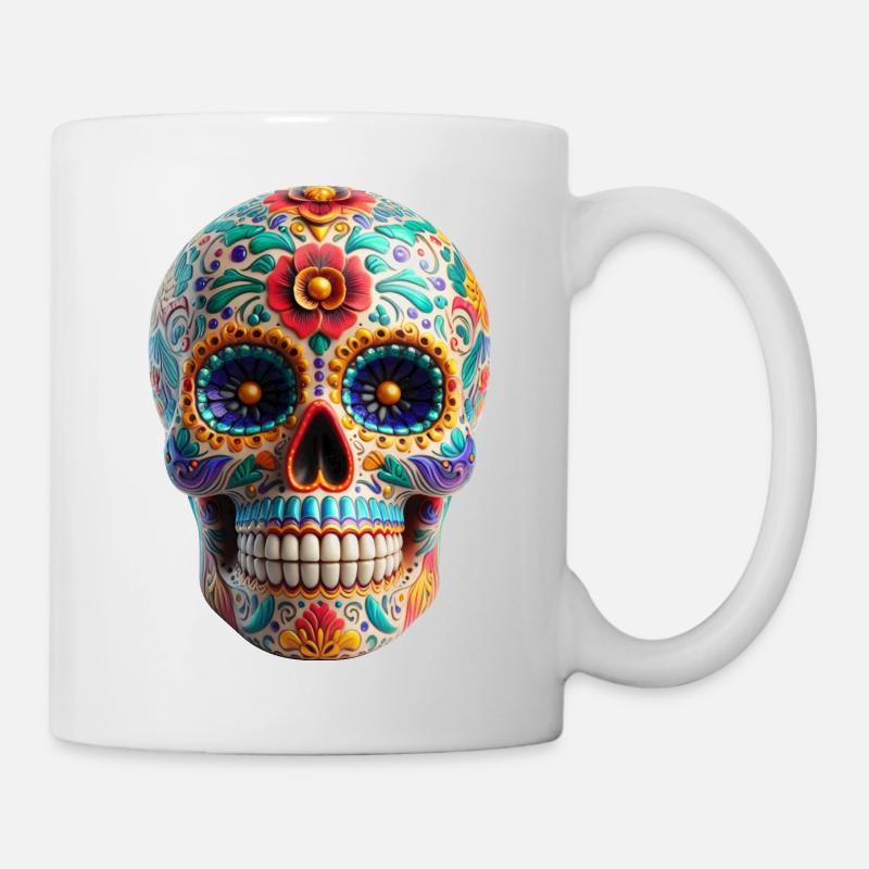 Zuckerschädel - Tasse - Weiß