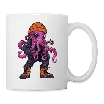 Oktopus Lustig Winter - Tasse - Weiß - Rechts