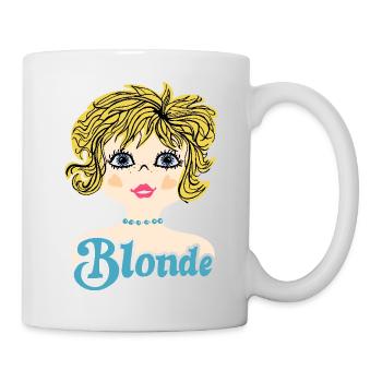 Retro Illustration Blonde - Tasse - Weiß - Rechts