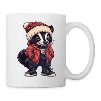 Stinktier Lustig Winter - Tasse - Weiß - Rechts