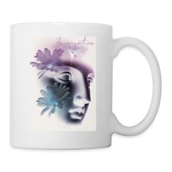 Yvo tattoo, rose, turquoise, inspiration, fleurs, - Mug blanc - blanc - Droite