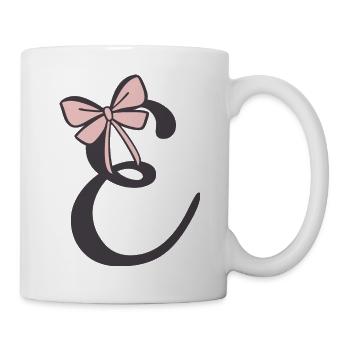 Initial letter E ribbon - Mug - white - Right