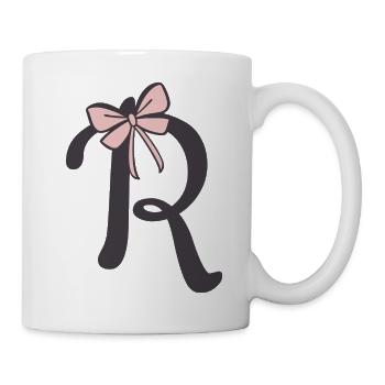First letter R ribbon - Mug - white - Right