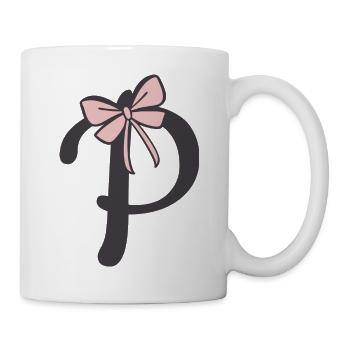 Initial letter P Ribbon - Mug - white - Right