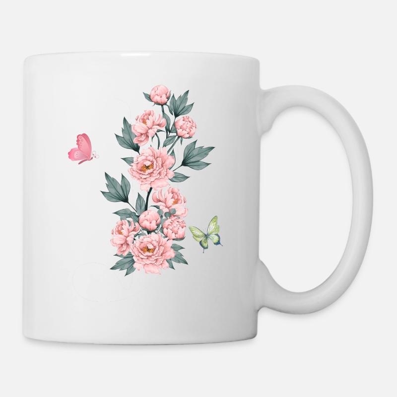 Lettre j fleurs rose - Mug blanc - blanc