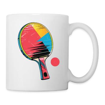 Retro Table Tennis Racket Colorful Sports Motif - Mug - white - Right