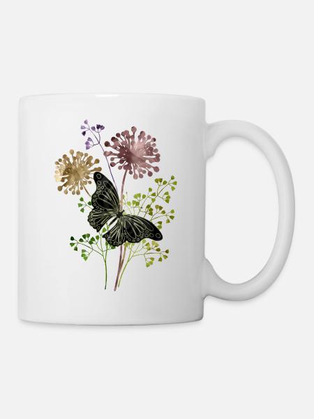 Schmetterling - Tasse - Weiß