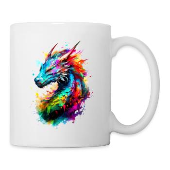 Dragon peint - Mug blanc - blanc - Droite