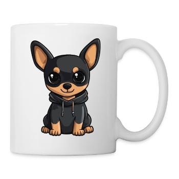 Pinscher Hund Lustig - Tasse - Weiß - Rechts