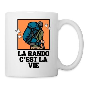 Wandern ist Leben. Humor, Leidenschaft, Wandern - Tasse - Weiß - Rechts